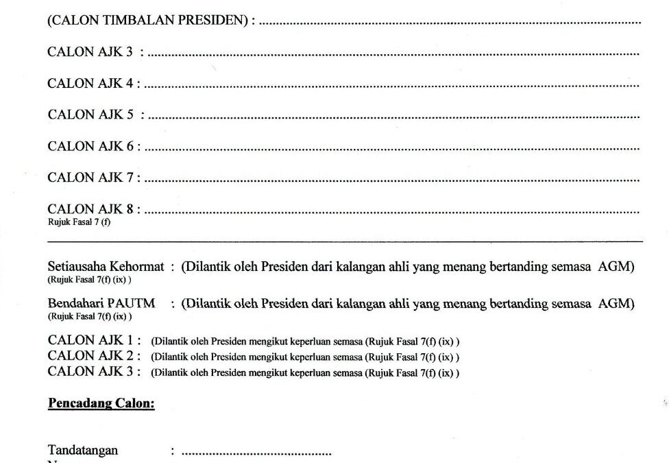 ALUMNI PAUTM 2017/2019 ALUMNI PROPOSAL CANDIDATES FORM