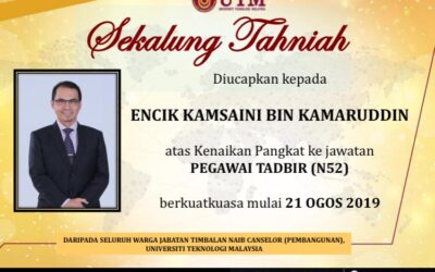 Tahniah Encik Kamsaini Bin Kamaruddin