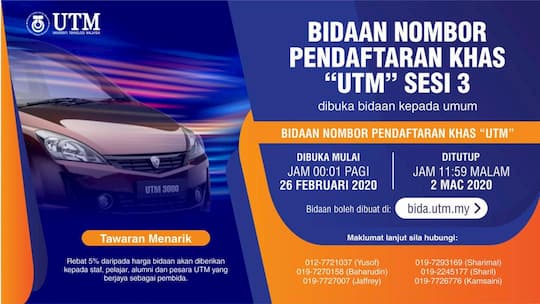 BIDDING ANNOUNCEMENT REGISTRATION NUMBER SPECIAL ‘UTM’ SERIES 3 – 02/26/2020 TO 02/03/2020