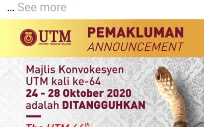 MAJLIS KONVOKESYEN UTM TAHUN 2020 ADALAH DITANGGUHKAN